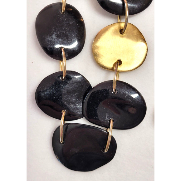 Ellen Tracy Chunky Necklace Bebe Earrings Goldtone Black Bracelets 5 Pc Lot Y2K - Picture 4 of 6